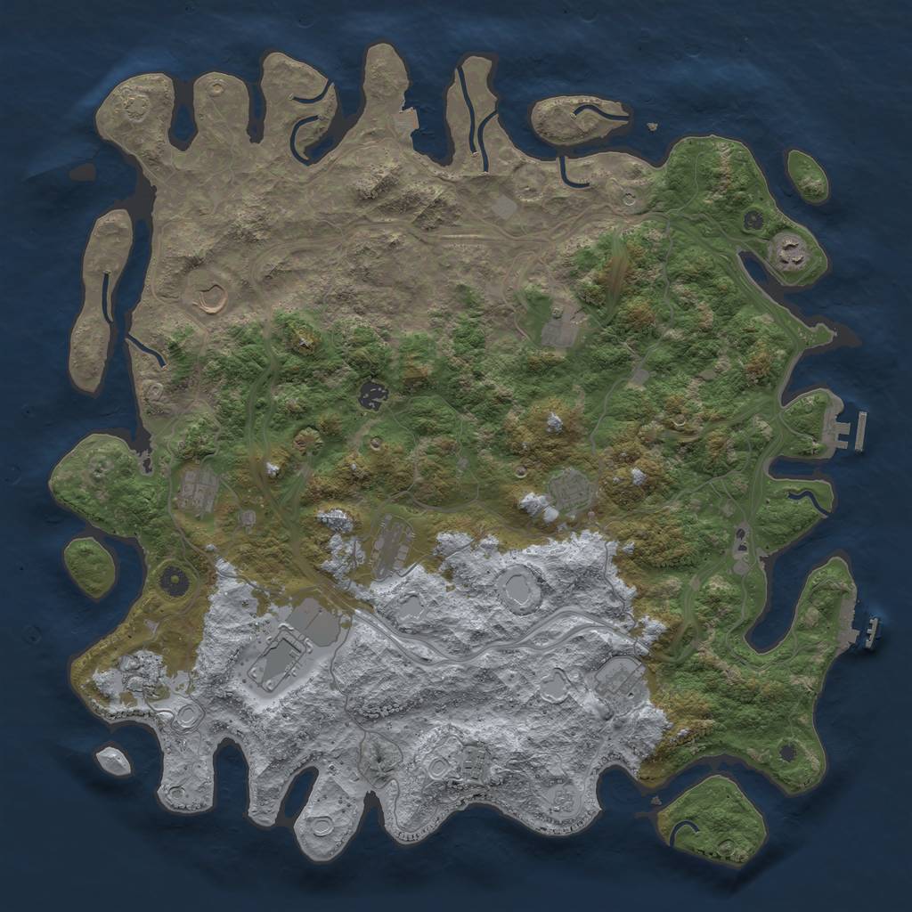 Rust Map: Procedural Map, Size: 4700, Seed: 5033, 19 Monuments