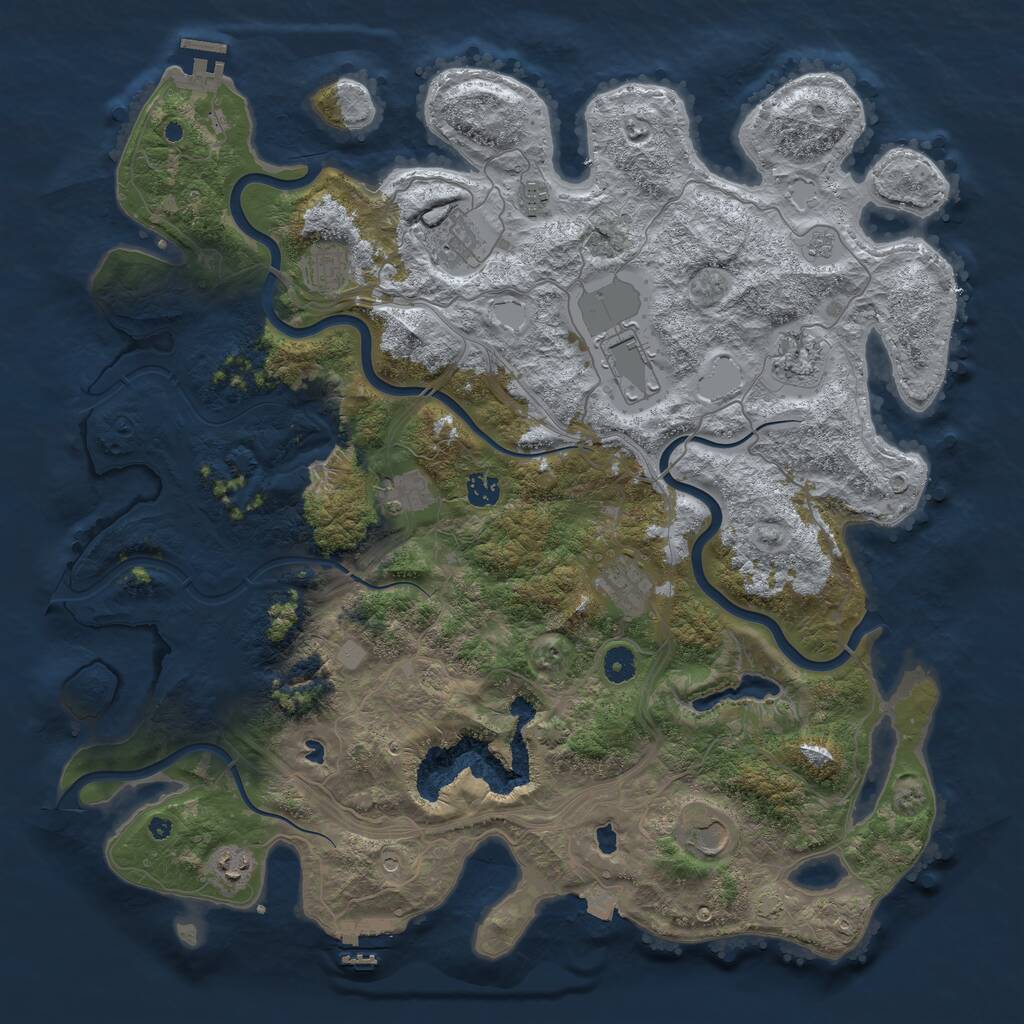 Rust Map: Procedural Map, Size: 4500, Seed: 5768574, 16 Monuments