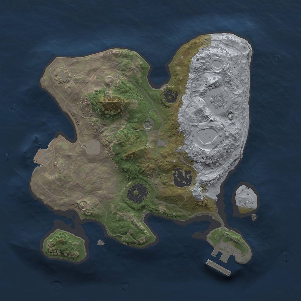Rust Map: Procedural Map, Size: 2300, Seed: 1651718458, 8 Monuments