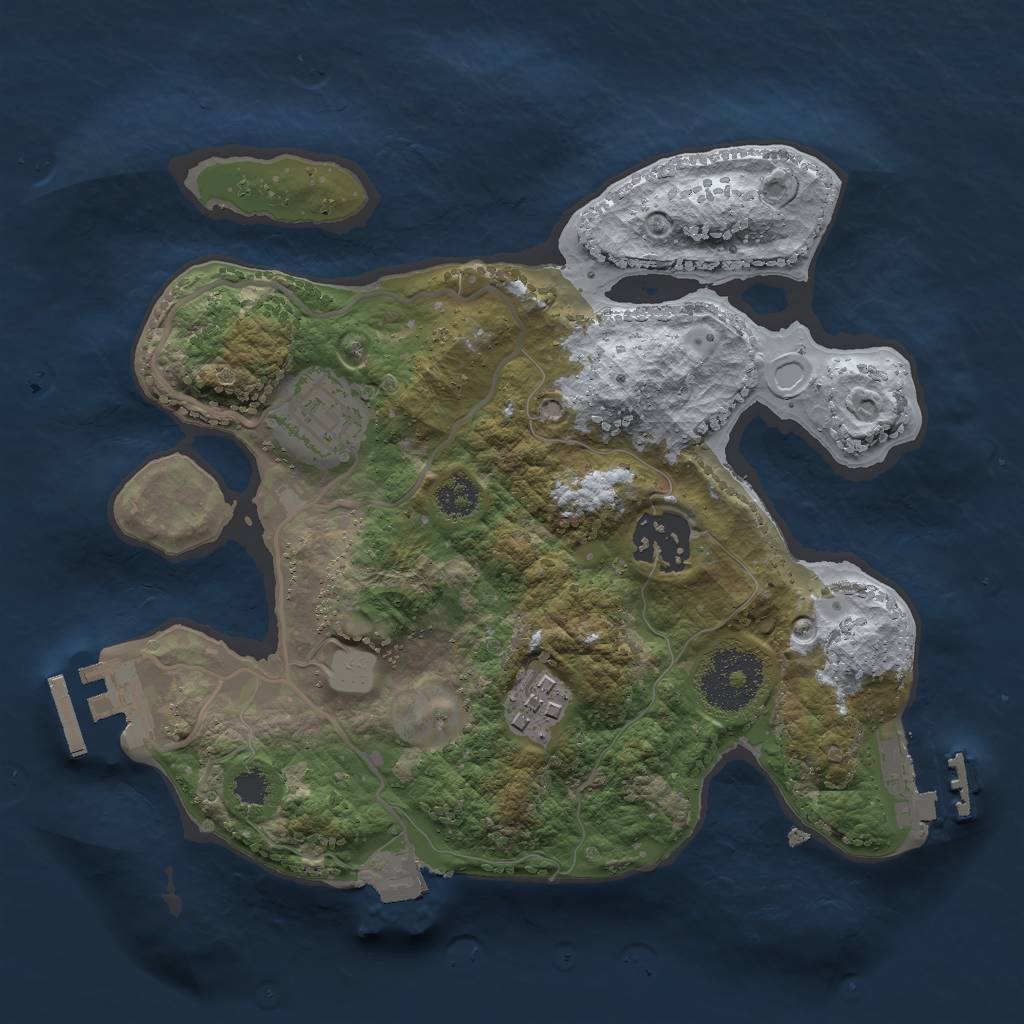 Rust Map: Procedural Map, Size: 2500, Seed: 78634567, 8 Monuments