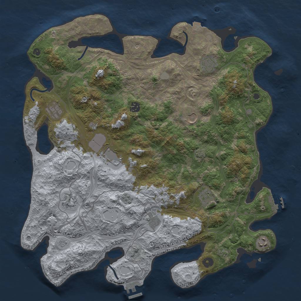 Rust Map: Procedural Map, Size: 4300, Seed: 1995415509, 18 Monuments