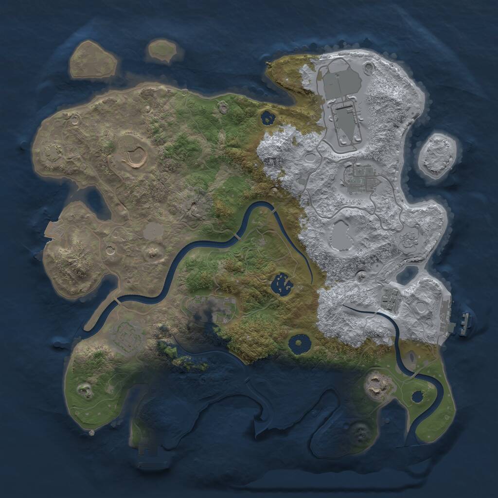 Rust Map: Procedural Map, Size: 3500, Seed: 1553094733, 14 Monuments
