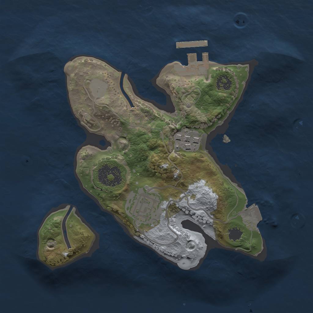 Rust Map: Procedural Map, Size: 2000, Seed: 1690771724, 6 Monuments