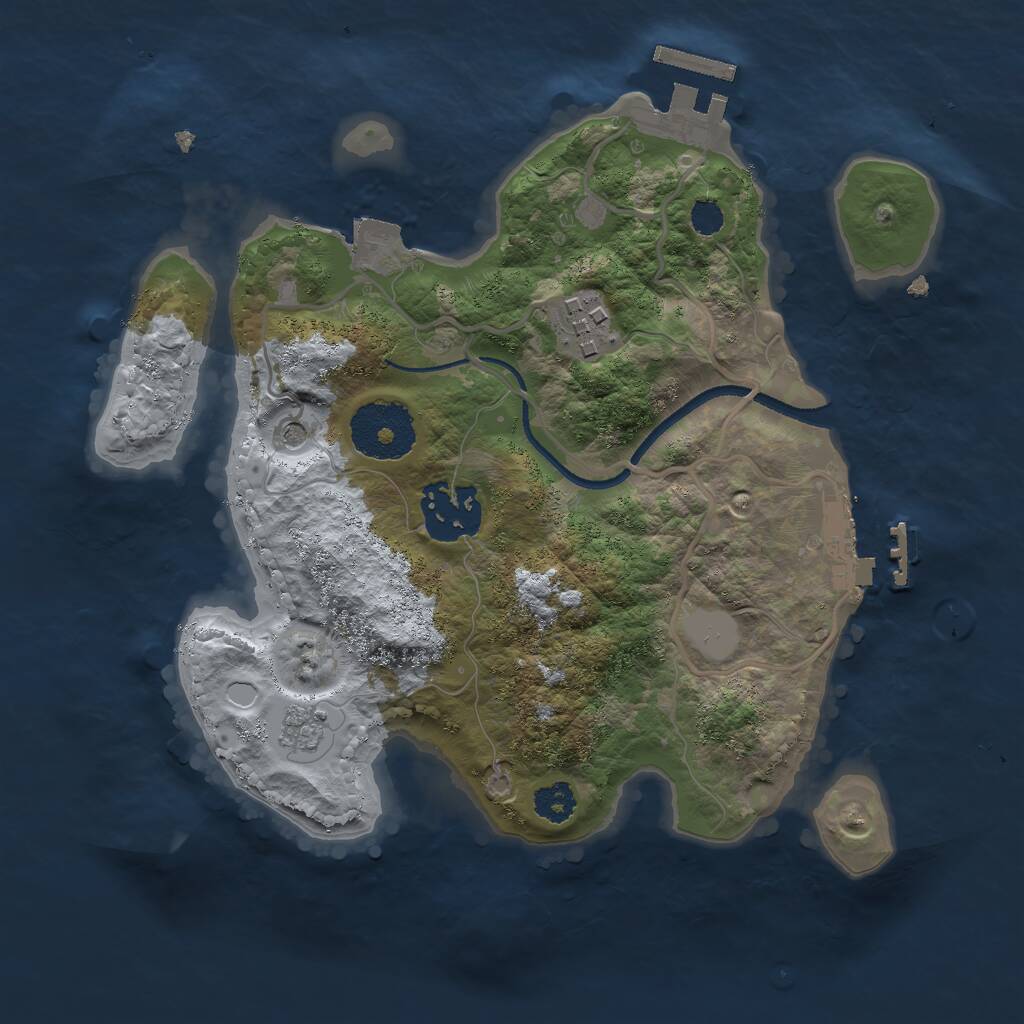 Rust Map: Procedural Map, Size: 2500, Seed: 25412423, 7 Monuments