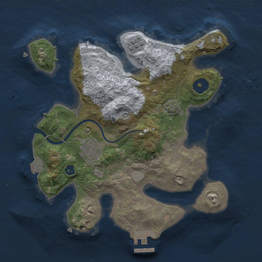 Rust Map: Procedural Map, Size: 2600, Seed: 78770486, 6 Monuments