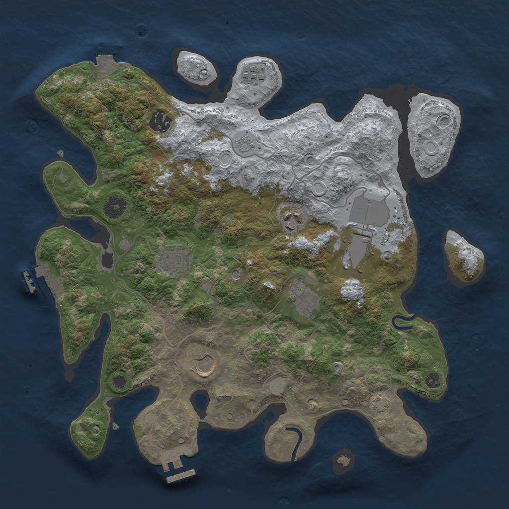 Rust Map: Procedural Map, Size: 3500, Seed: 11701563, 15 Monuments