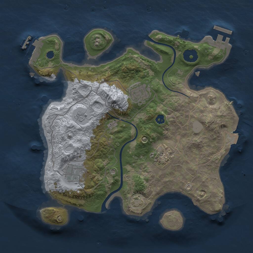 Rust Map: Procedural Map, Size: 2700, Seed: 1185498766, 8 Monuments