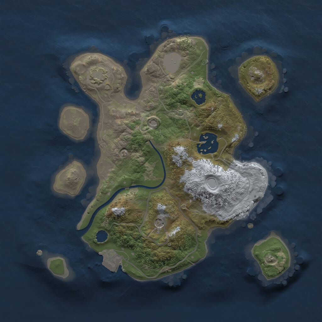 Rust Map: Procedural Map, Size: 2200, Seed: 1885741884, 4 Monuments