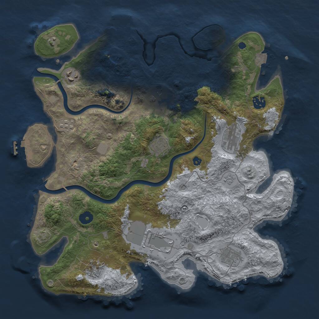 Rust Map: Procedural Map, Size: 3600, Seed: 632536982, 15 Monuments