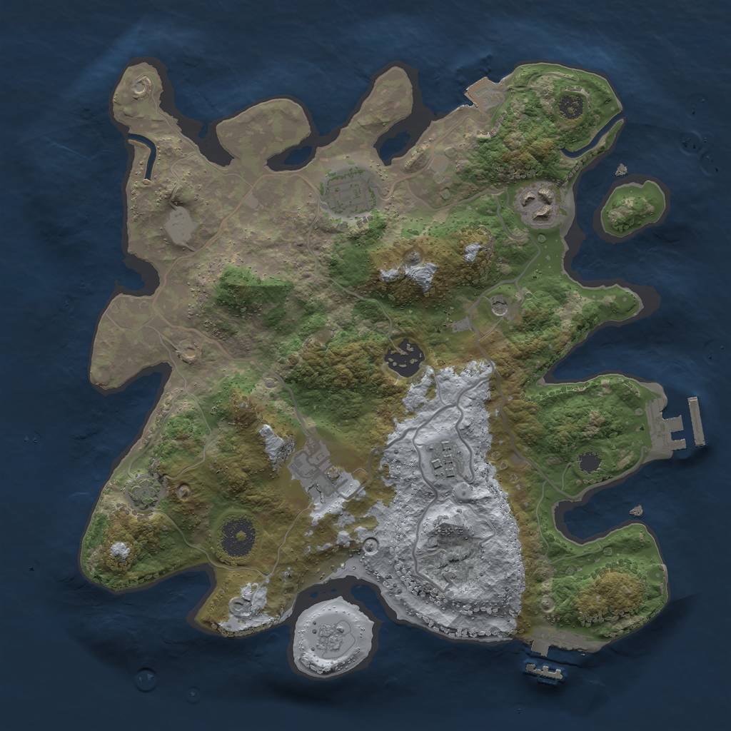 Rust Map: Procedural Map, Size: 3000, Seed: 303720420, 13 Monuments