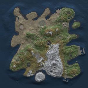 Thumbnail Rust Map: Procedural Map, Size: 3000, Seed: 303720420, 13 Monuments