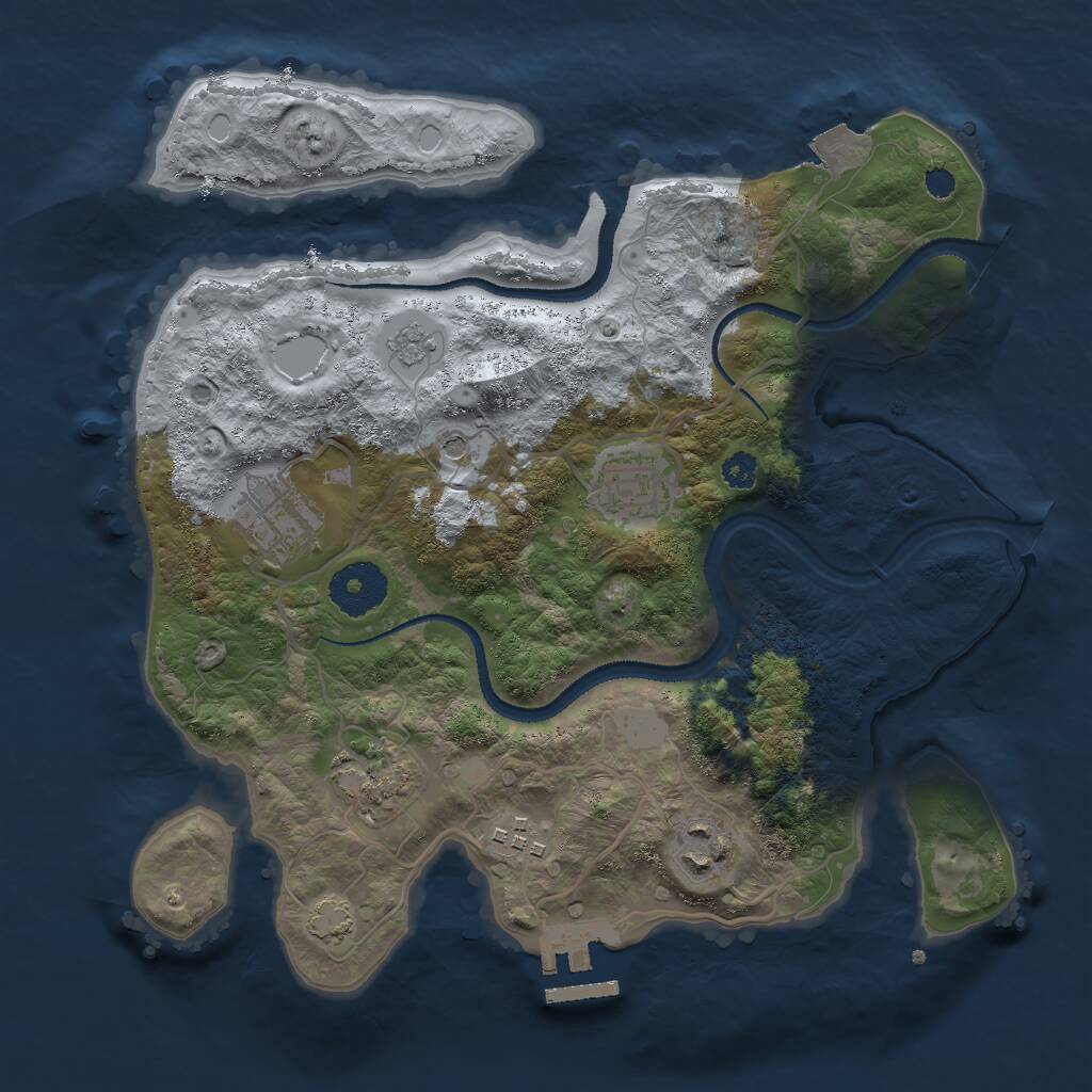 Rust Map: Procedural Map, Size: 3000, Seed: 64244, 10 Monuments
