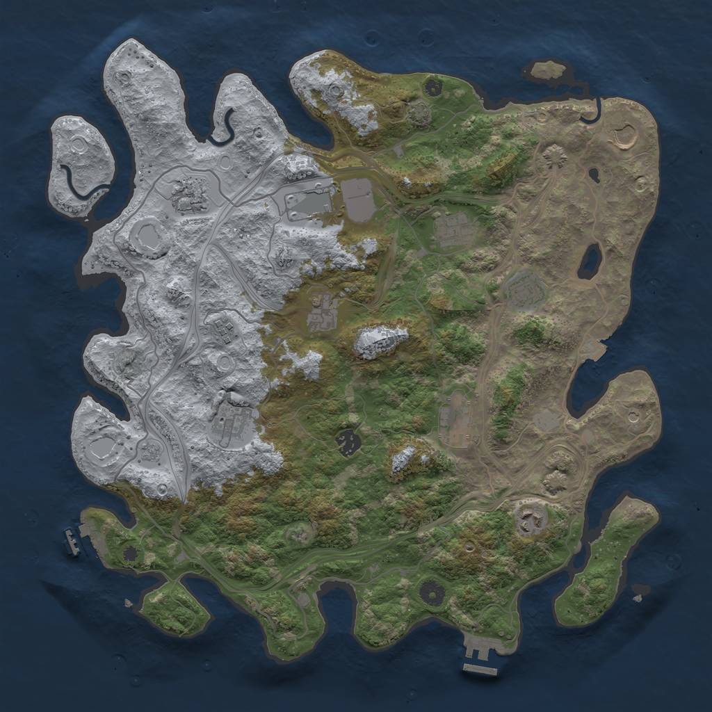 Rust Map: Procedural Map, Size: 4250, Seed: 1007384871, 19 Monuments