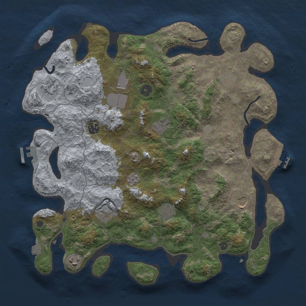 Rust Map: Procedural Map, Size: 4000, Seed: 77903703, 18 Monuments
