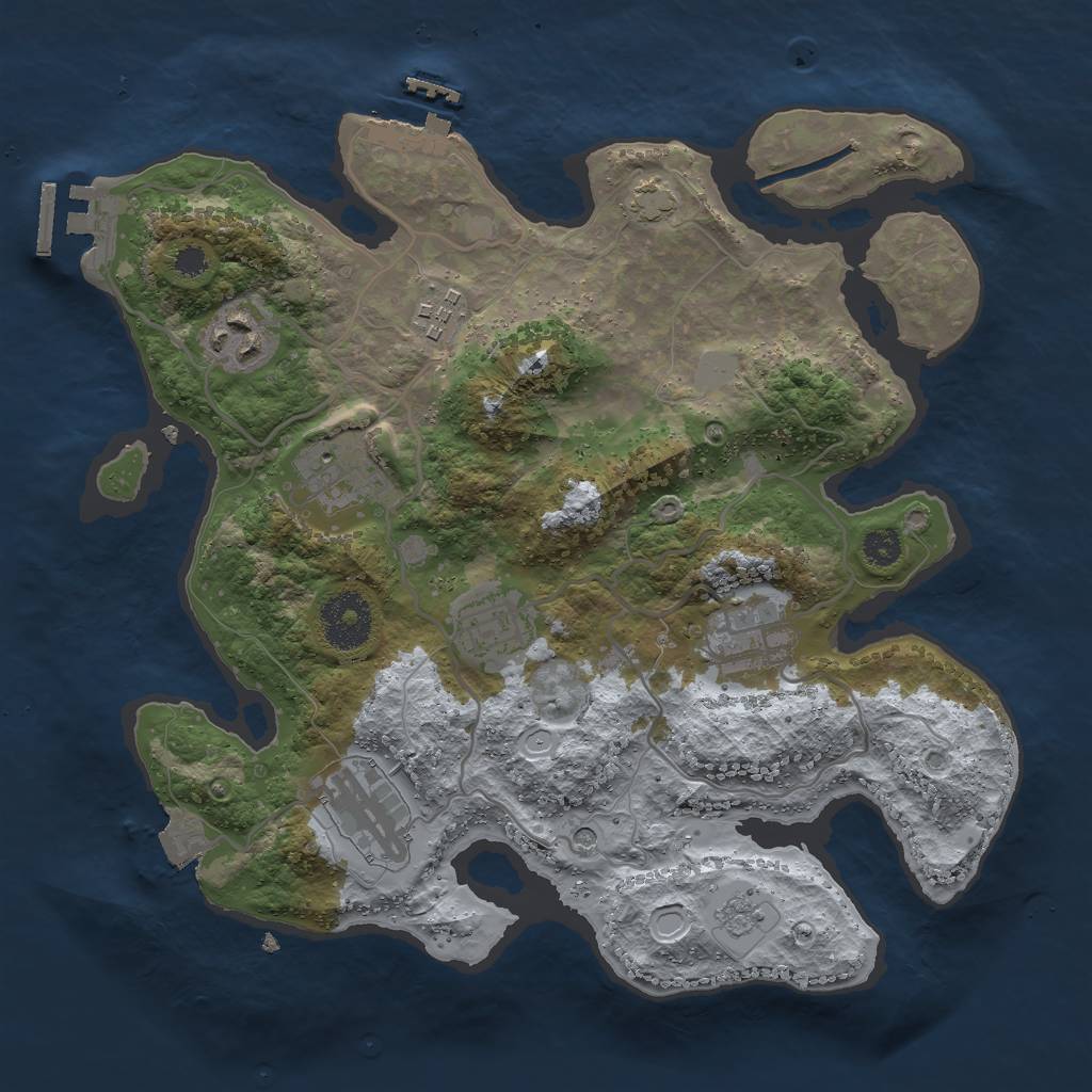 Rust Map: Procedural Map, Size: 3000, Seed: 1529567449, 14 Monuments