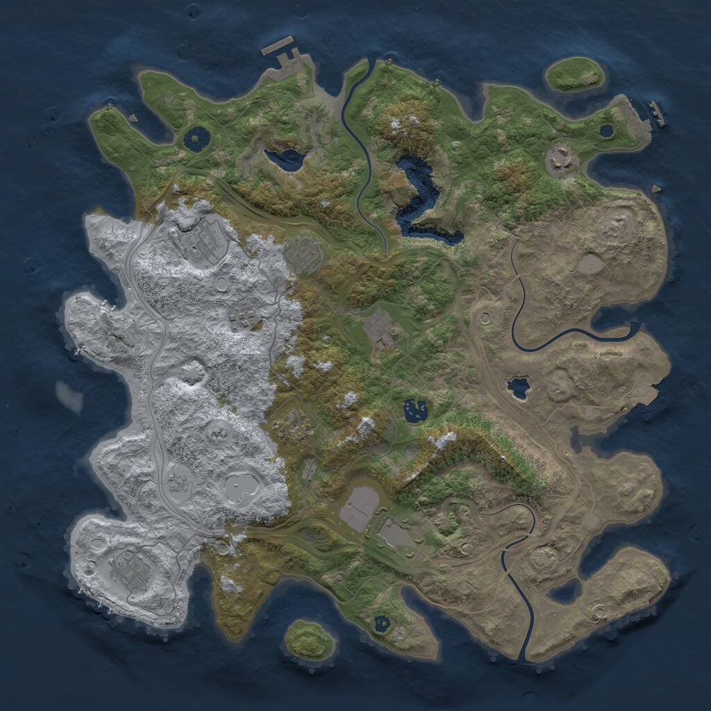 Rust Map: Procedural Map, Size: 4250, Seed: 1393786285, 15 Monuments