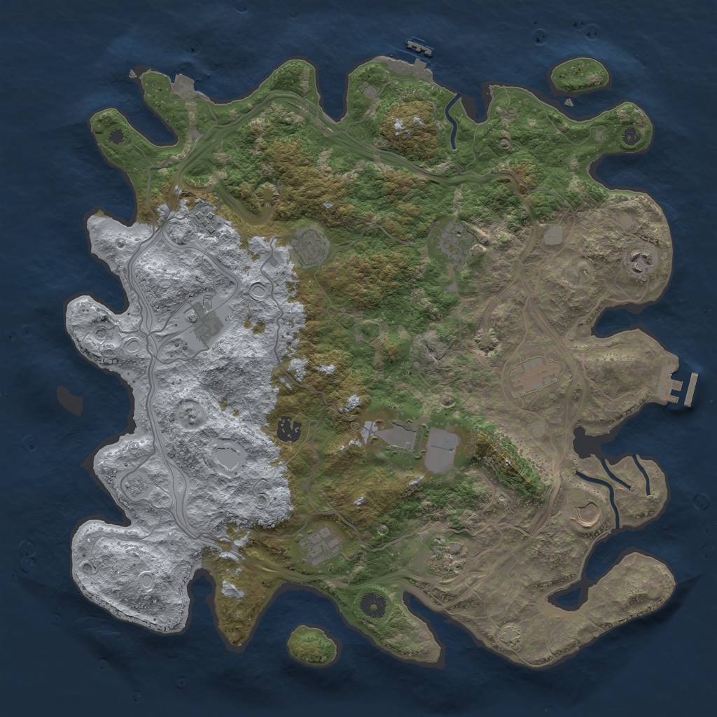 Rust Map: Procedural Map, Size: 4250, Seed: 1393786285, 19 Monuments