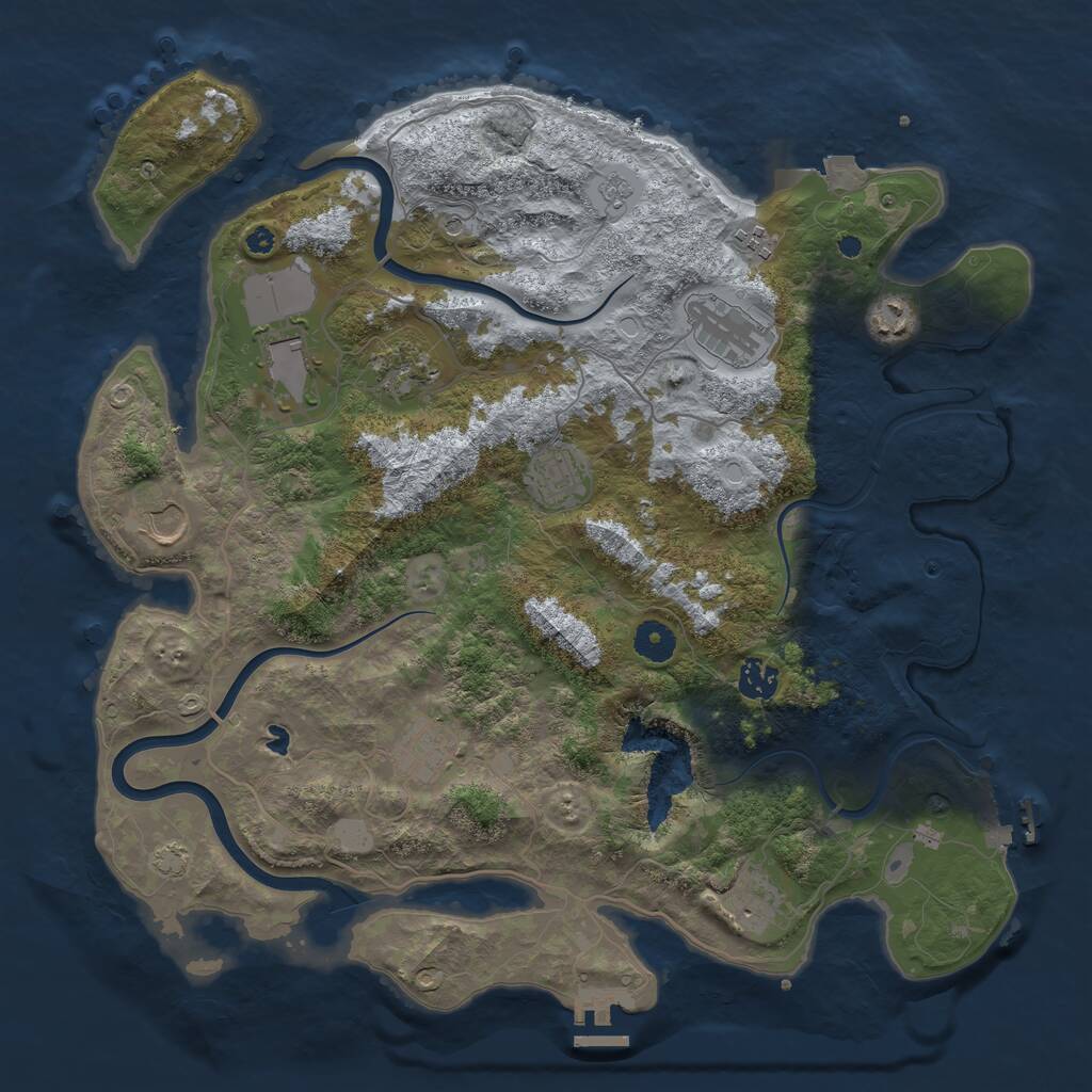 Rust Map: Procedural Map, Size: 4000, Seed: 1100034202, 16 Monuments