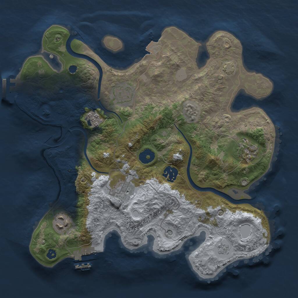 Rust Map: Procedural Map, Size: 3000, Seed: 829075379, 12 Monuments