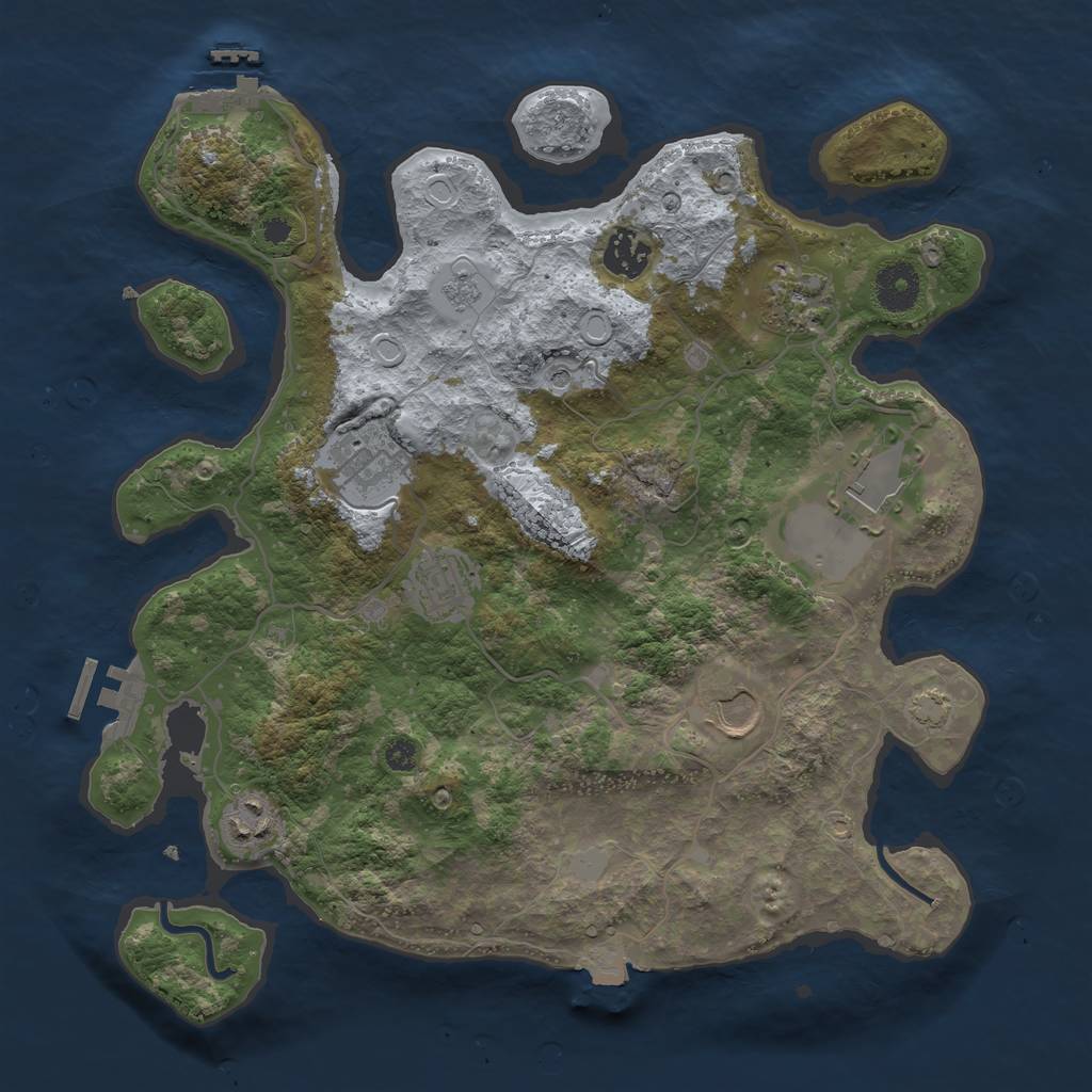 Rust Map: Procedural Map, Size: 3500, Seed: 688243162, 15 Monuments