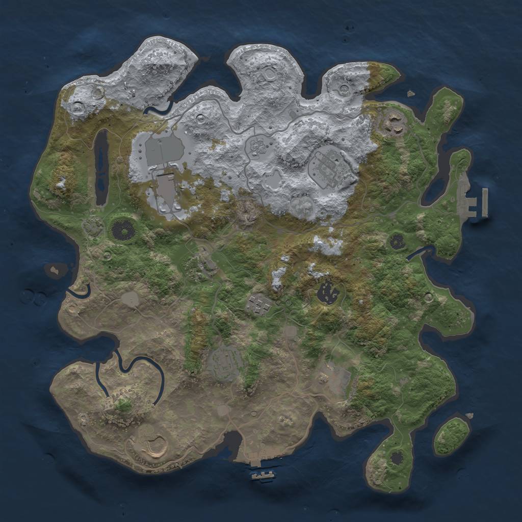 Rust Map: Procedural Map, Size: 3600, Seed: 12246, 17 Monuments