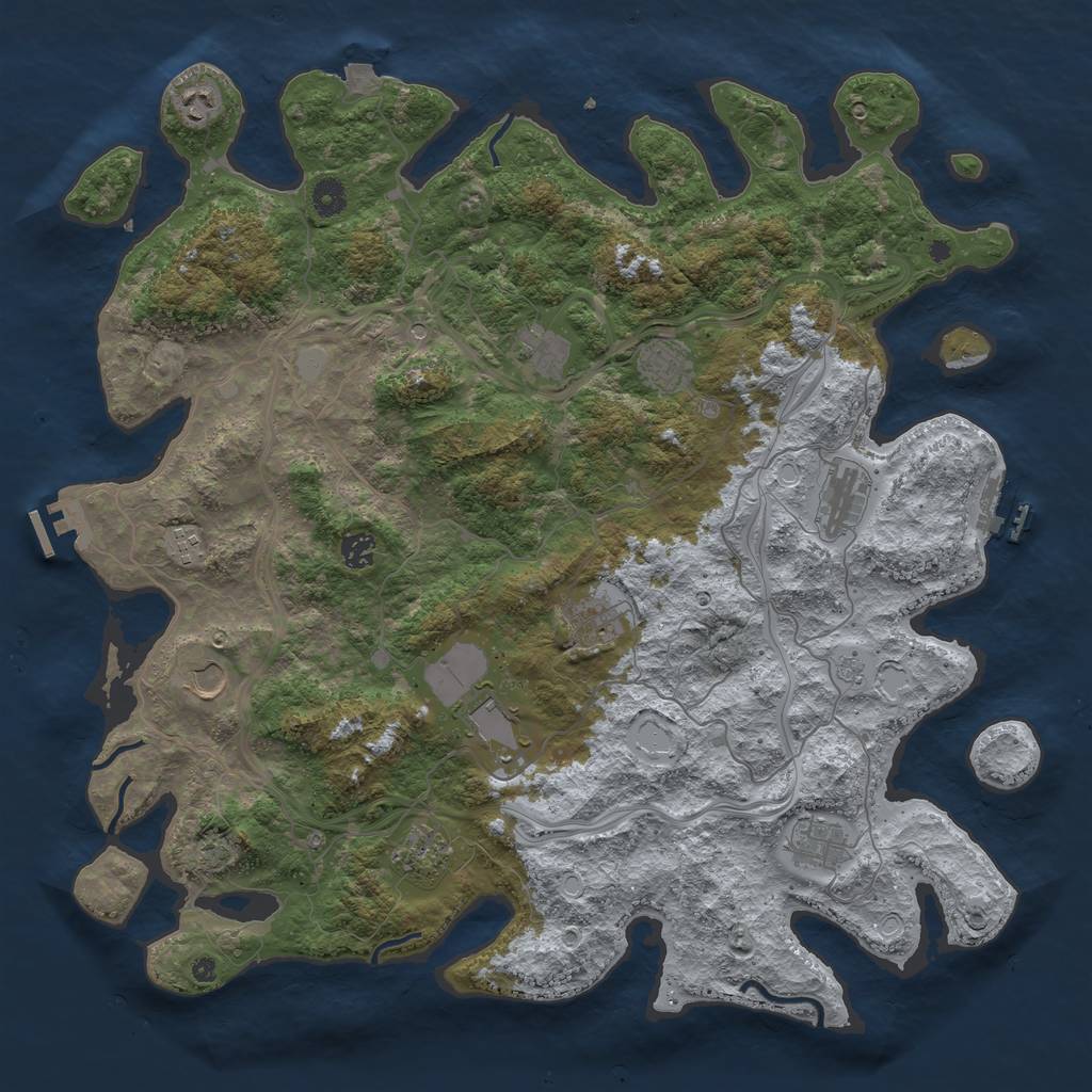 Rust Map: Procedural Map, Size: 4500, Seed: 9894627, 19 Monuments