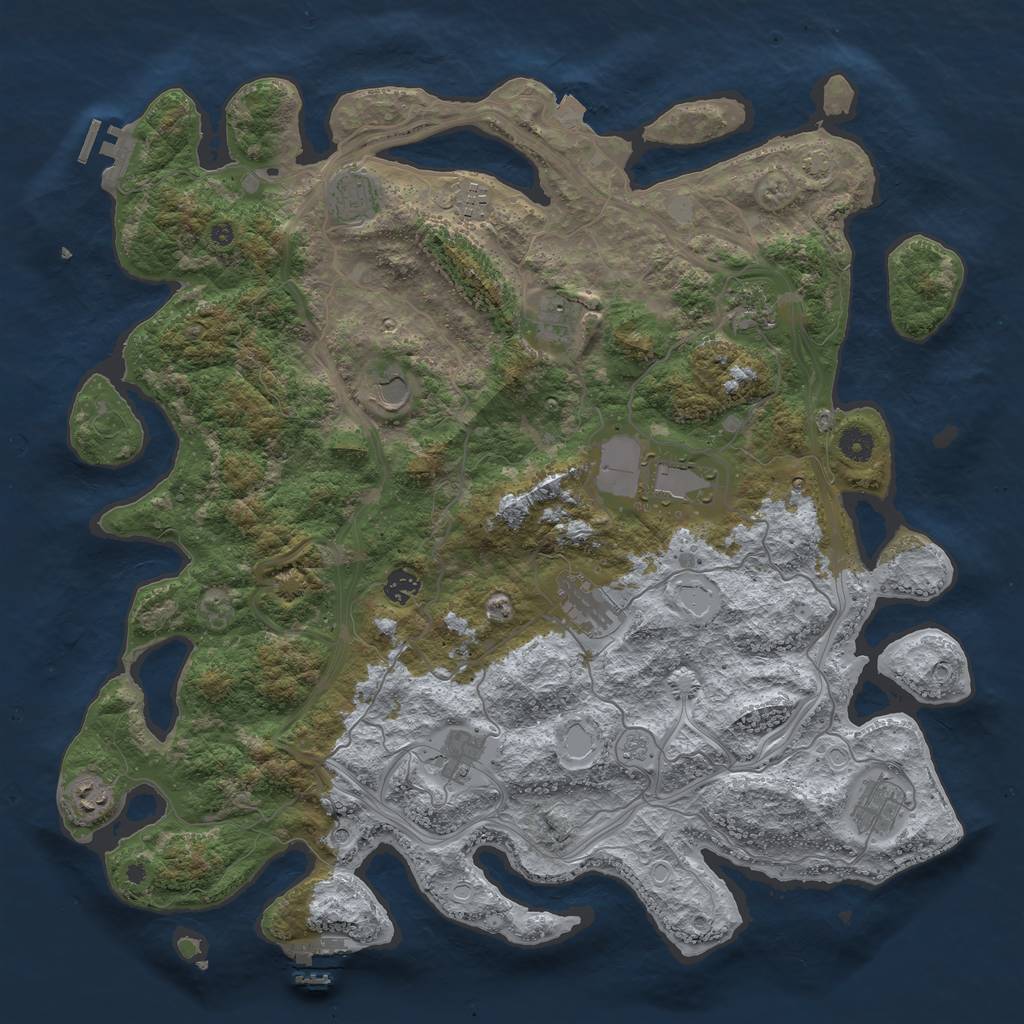 Rust Map: Procedural Map, Size: 4500, Seed: 1865089898, 19 Monuments