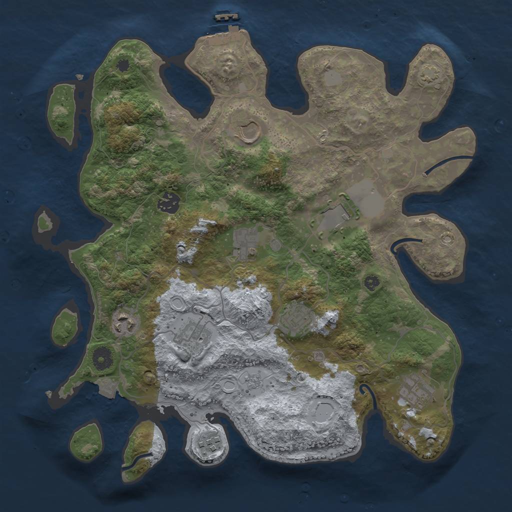 Rust Map: Procedural Map, Size: 3500, Seed: 171375212, 15 Monuments