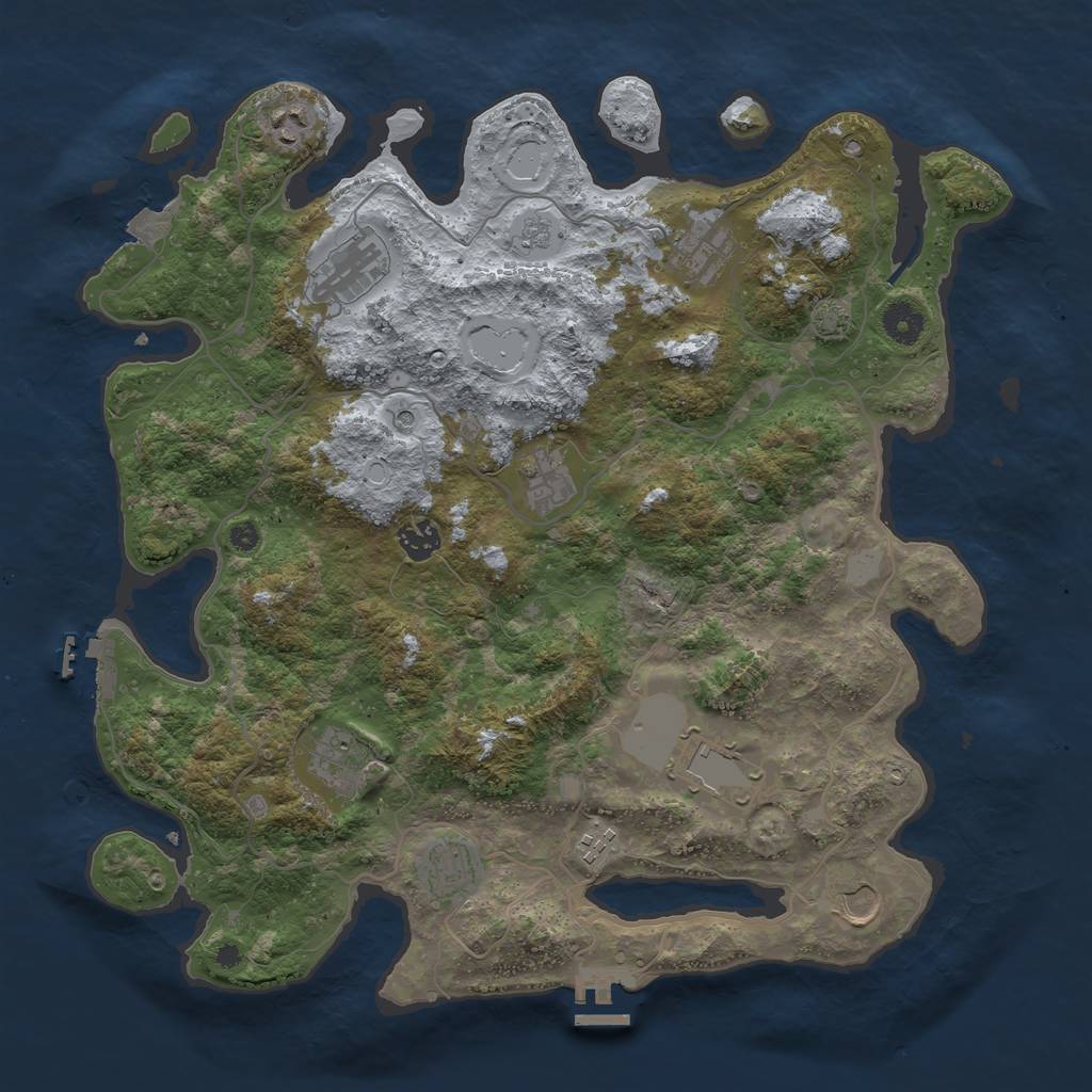 Rust Map: Procedural Map, Size: 4000, Seed: 86386, 18 Monuments