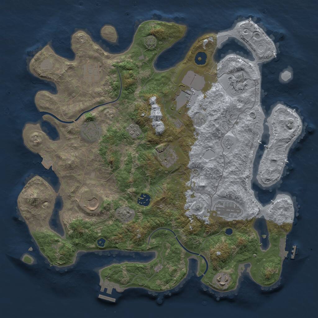 Rust Map: Procedural Map, Size: 3750, Seed: 1532347761, 16 Monuments