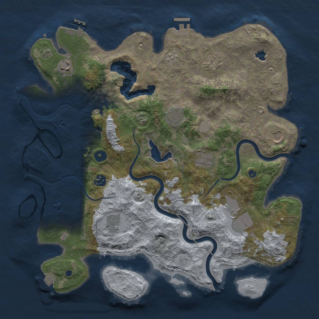 Rust Map: Procedural Map, Size: 4000, Seed: 744551309, 15 Monuments