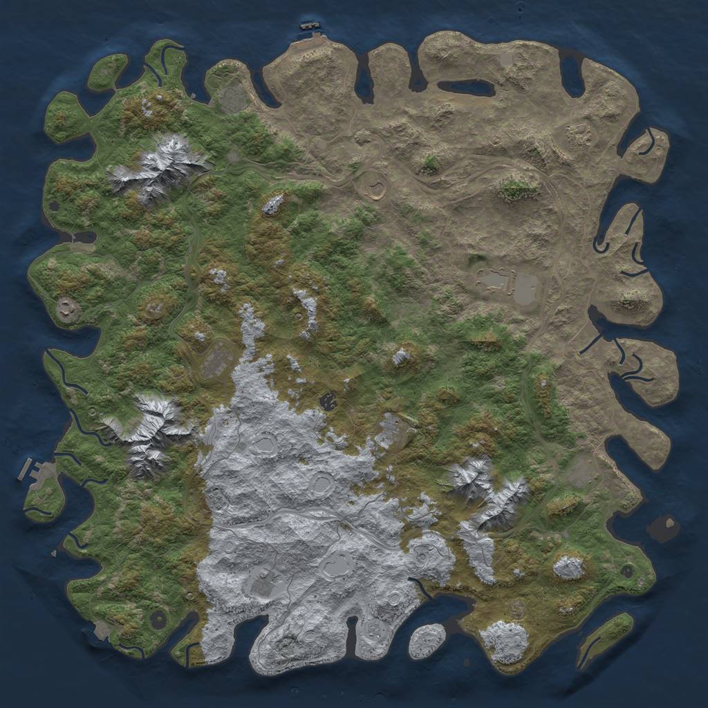 Rust Map: Procedural Map, Size: 6000, Seed: 180996978, 19 Monuments