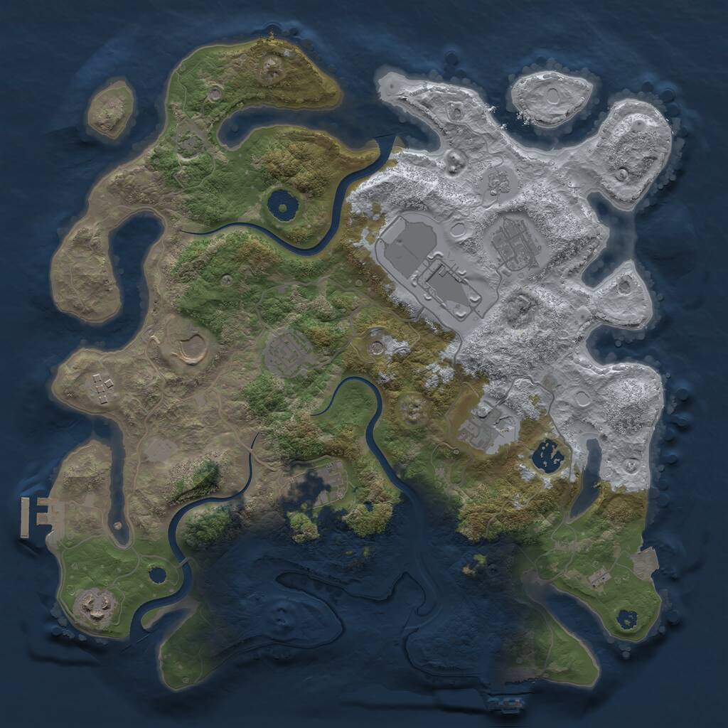 Rust Map: Procedural Map, Size: 3600, Seed: 35811009, 15 Monuments