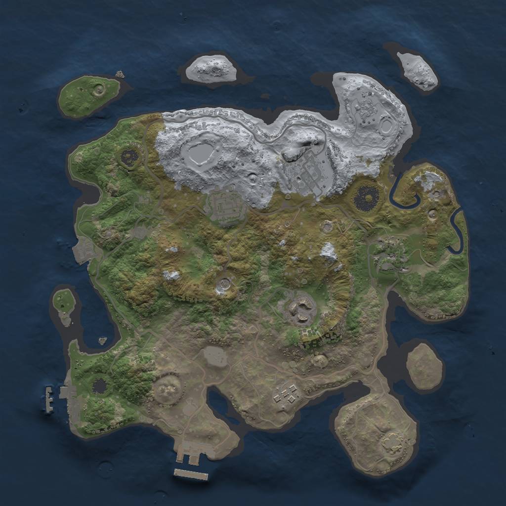 Rust Map: Procedural Map, Size: 3000, Seed: 7392461, 13 Monuments