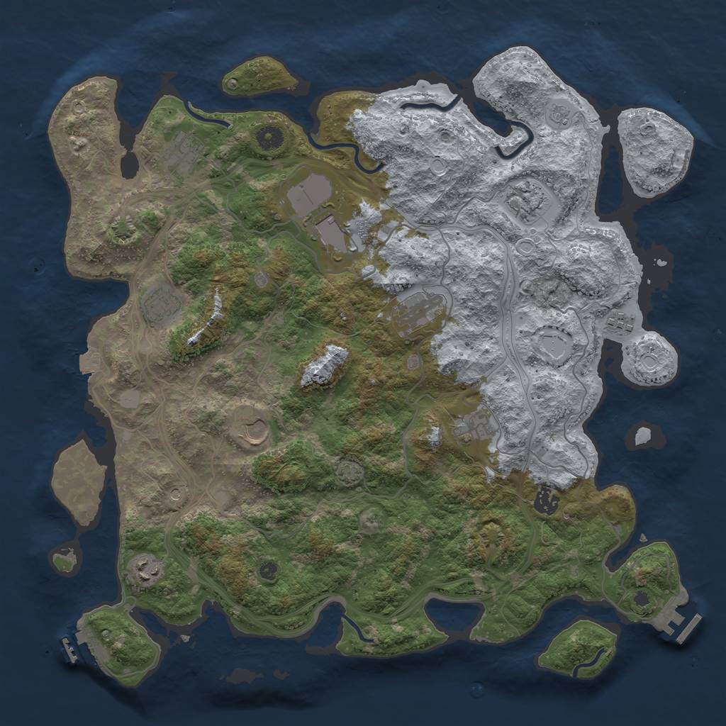 Rust Map: Procedural Map, Size: 4250, Seed: 180951739, 18 Monuments