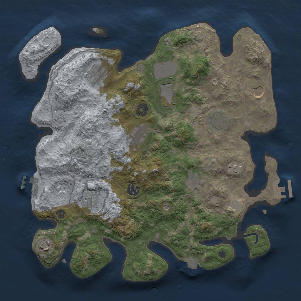 Rust Map: Procedural Map, Size: 3500, Seed: 1171216613, 18 Monuments