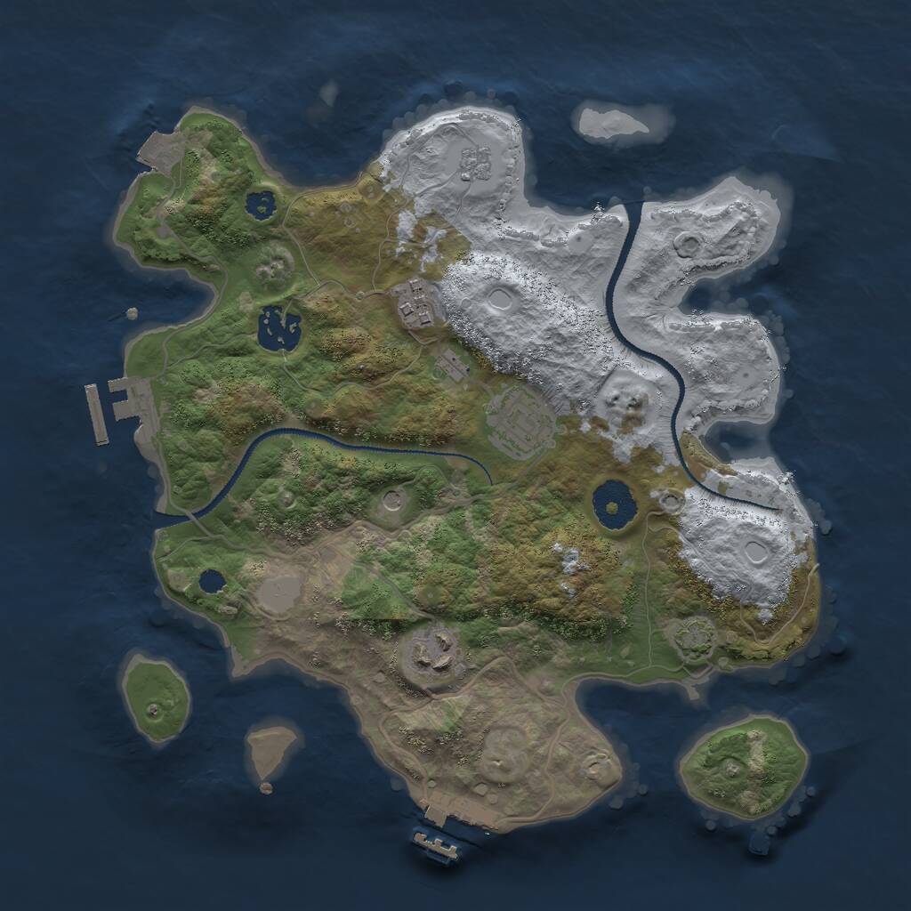 Rust Map: Procedural Map, Size: 3000, Seed: 4521637, 10 Monuments