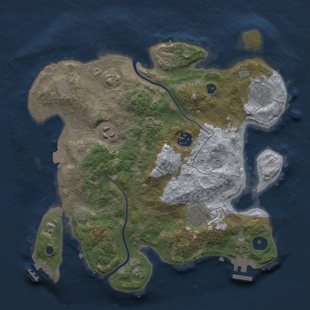 Rust Map: Procedural Map, Size: 3200, Seed: 154861923, 9 Monuments