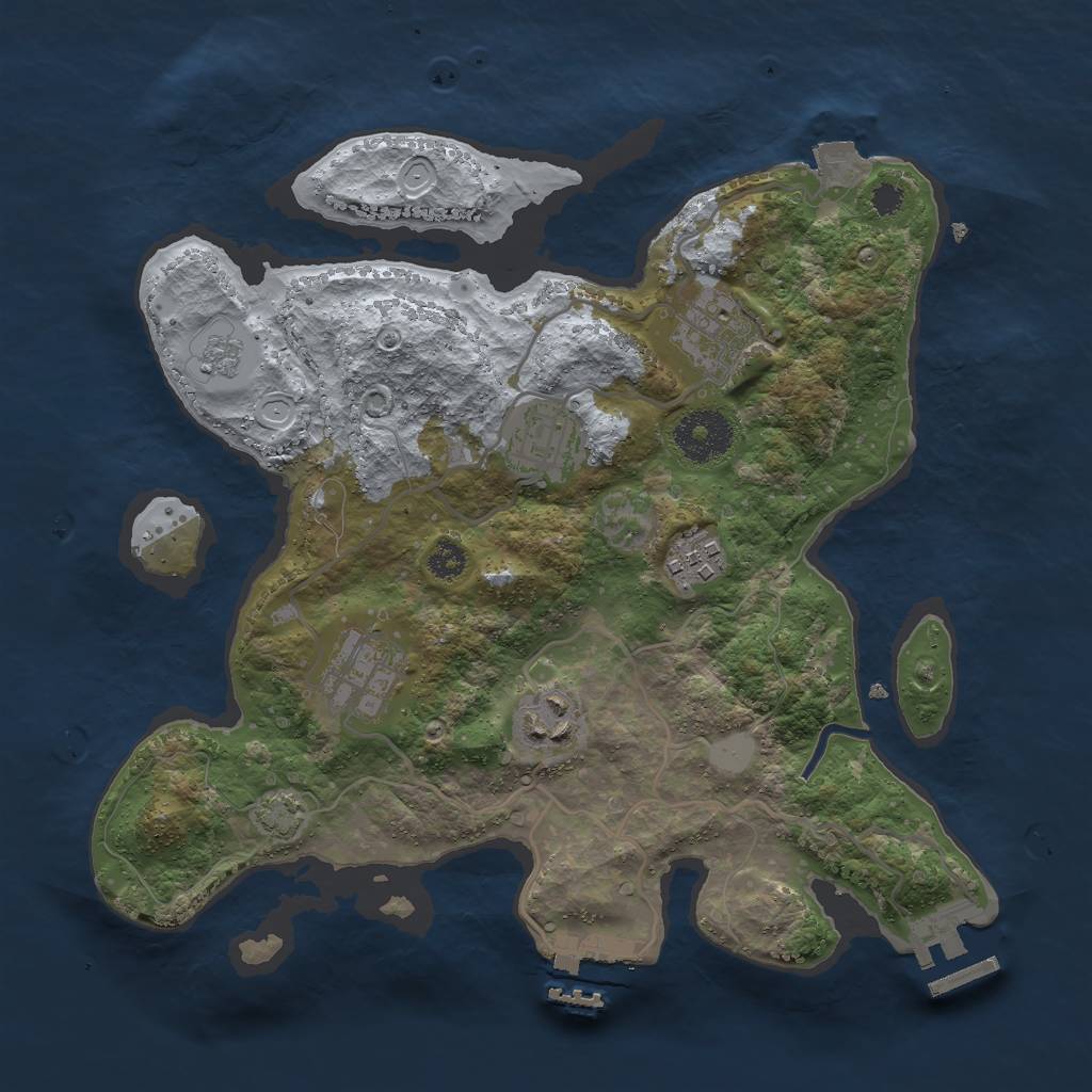 Rust Map: Procedural Map, Size: 3000, Seed: 94256, 12 Monuments