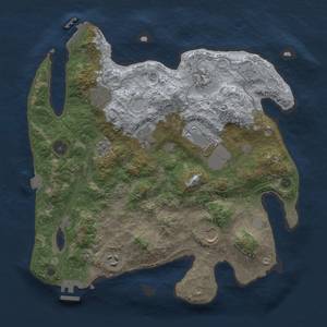 Thumbnail Rust Map: Procedural Map, Size: 3500, Seed: 233810421, 15 Monuments