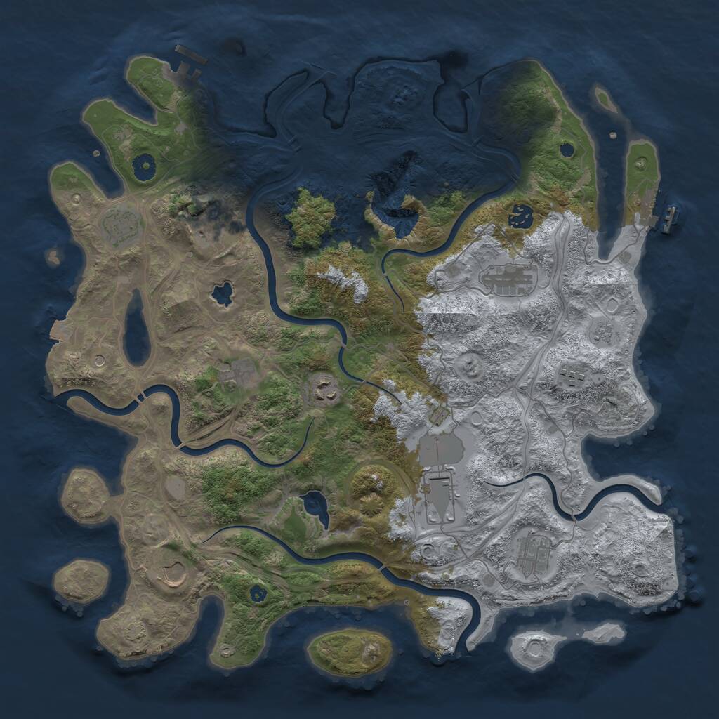 Rust Map: Procedural Map, Size: 4250, Seed: 1193952628, 16 Monuments