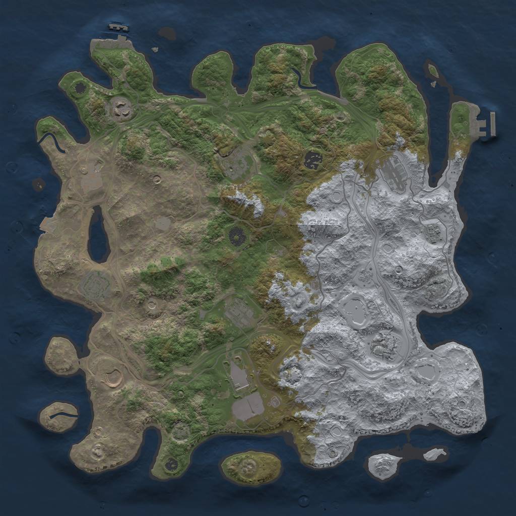 Rust Map: Procedural Map, Size: 4250, Seed: 1193952628, 19 Monuments