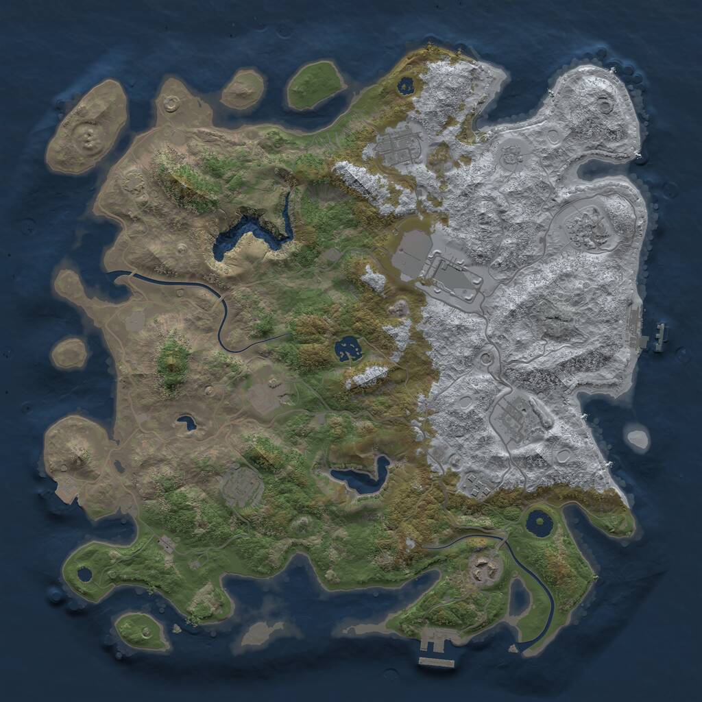 Rust Map: Procedural Map, Size: 4000, Seed: 4031, 15 Monuments