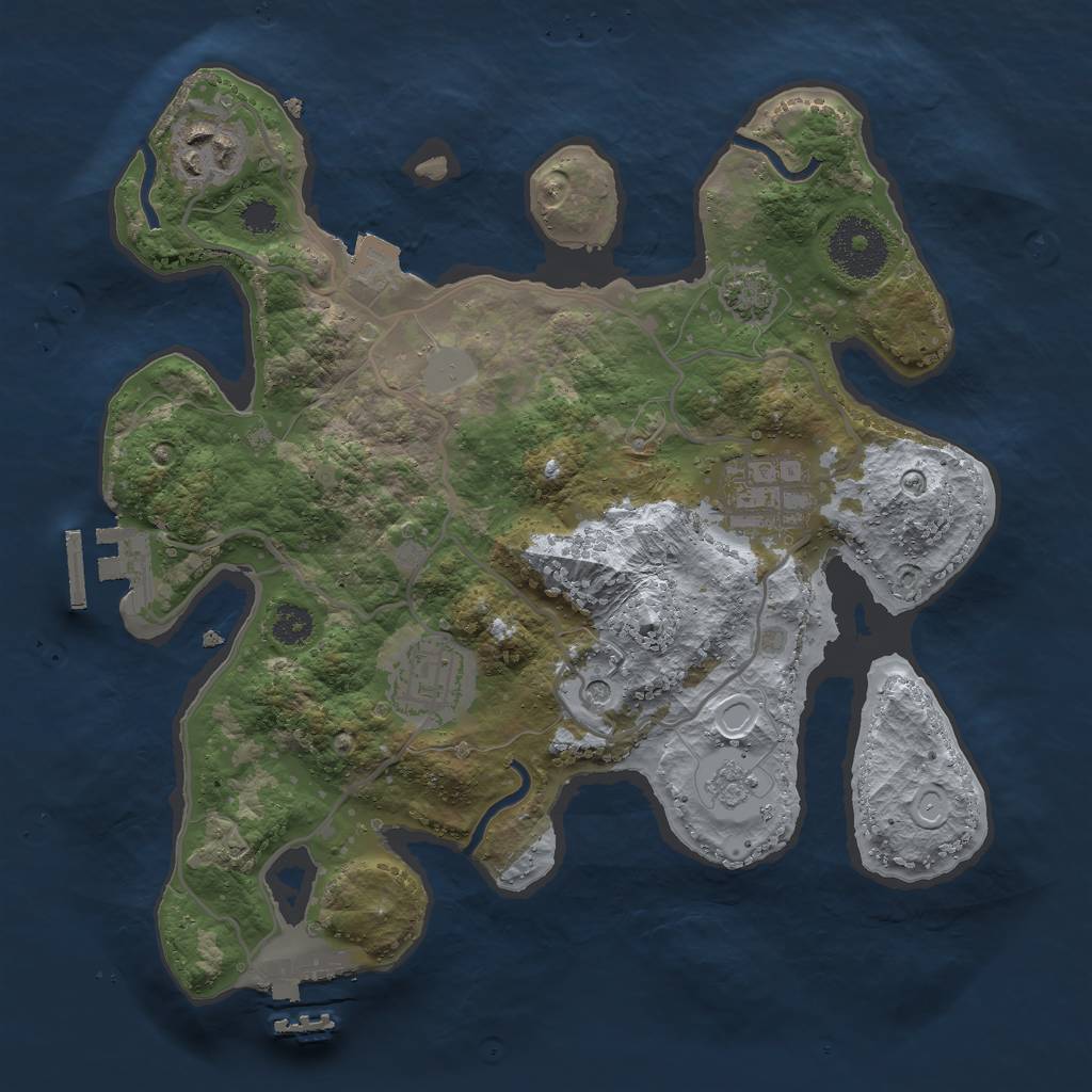 Rust Map: Procedural Map, Size: 2800, Seed: 1983581717, 11 Monuments