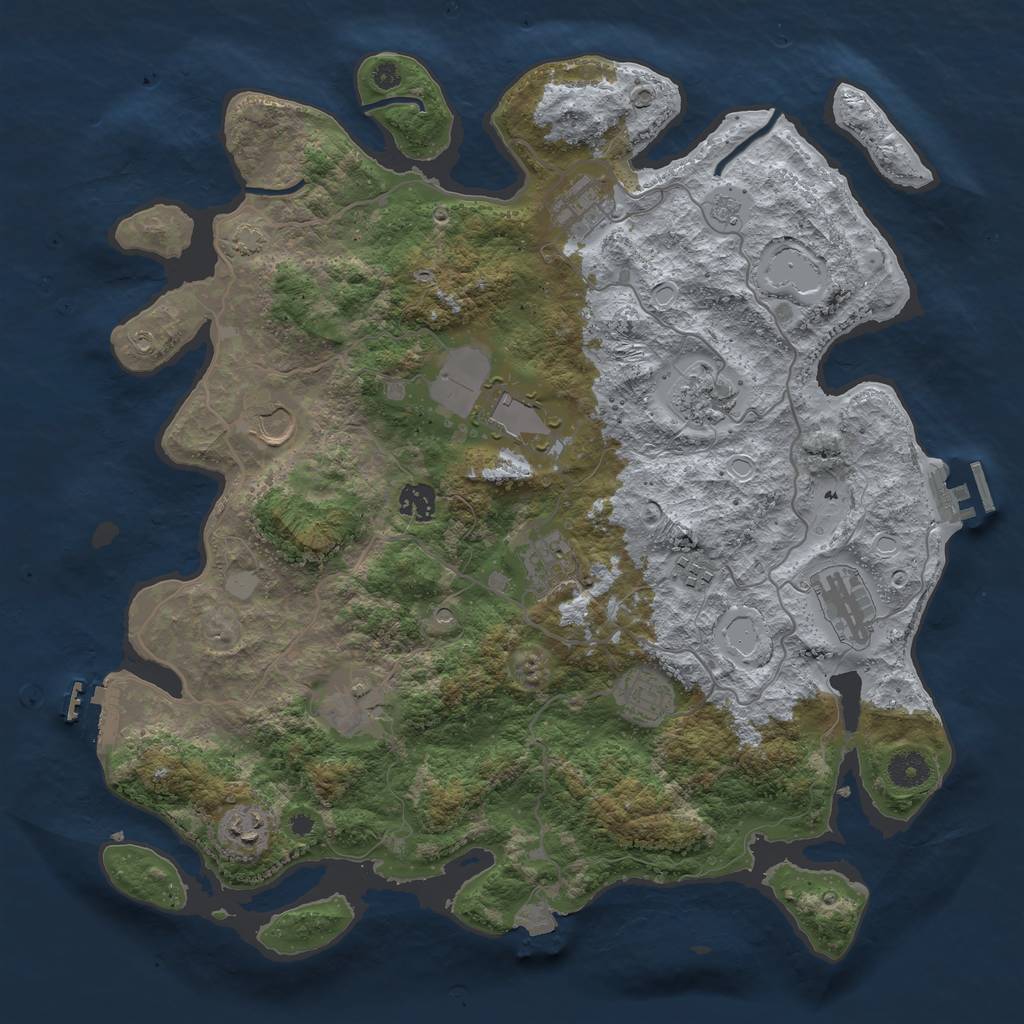 Rust Map: Procedural Map, Size: 4000, Seed: 210767790, 19 Monuments