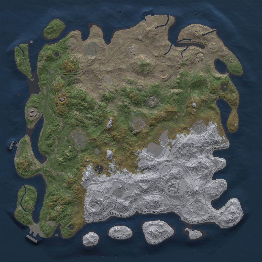 Rust Map: Procedural Map, Size: 4500, Seed: 141779076, 19 Monuments