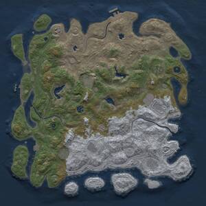 Thumbnail Rust Map: Procedural Map, Size: 4500, Seed: 141779076, 15 Monuments