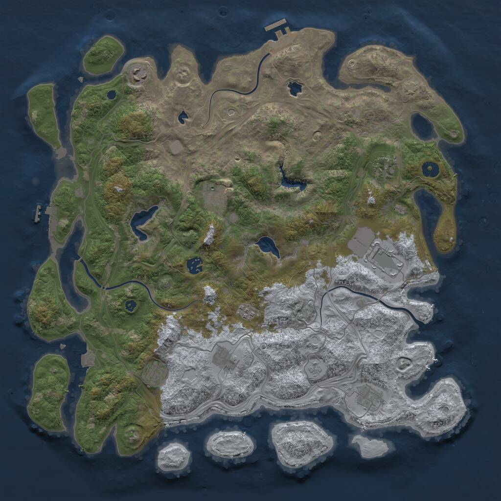 Rust Map: Procedural Map, Size: 4500, Seed: 141779076, 15 Monuments