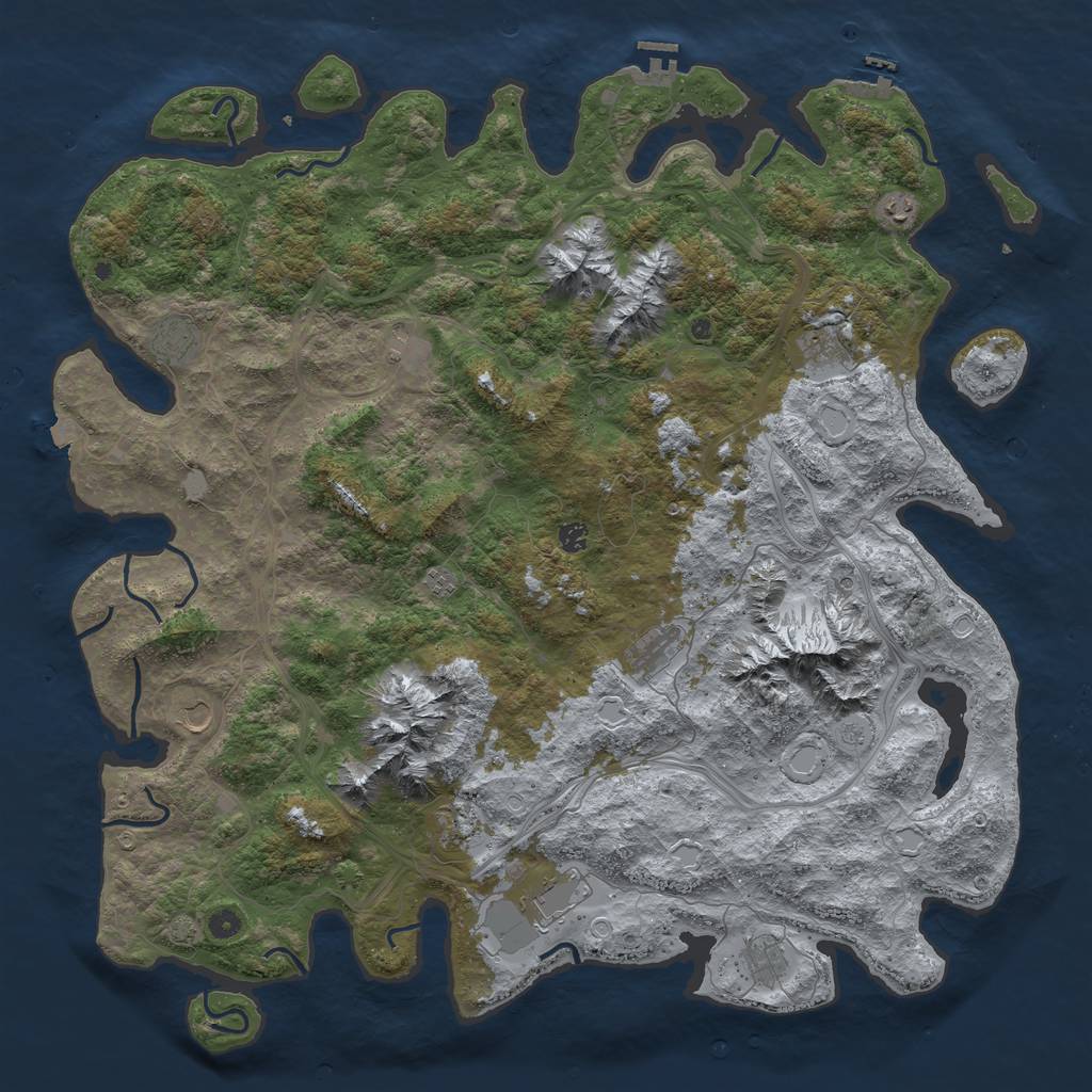 Rust Map: Procedural Map, Size: 5380, Seed: 47852, 19 Monuments