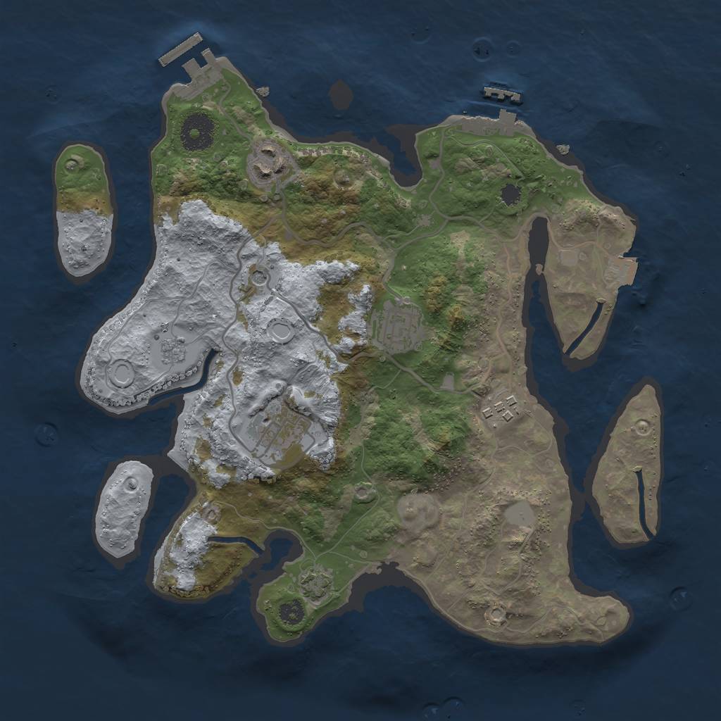 Rust Map: Procedural Map, Size: 3000, Seed: 4456, 12 Monuments